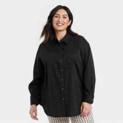 Women's Long Sleeve Oversized Button-Down Boyfriend Shirt - A New Day™ 8 Women's Long Sleeve Oversized Button-Down Boyfriend Shirt - A New Day™ -women fashion GUEST 0a9b128d 5ba3 4929 b93a 77289b6f5639