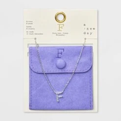 Silver Plated Cubic Zirconia Initial Pendant Necklace - A New Day™ Silver -women fashion GUEST 0dec446d d4a4 4489 961c 9f7ea7a2c16e