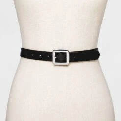 Women's Chunky Center Bar Belt - A New Day⢠Black