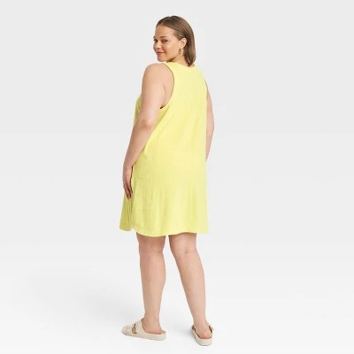 Women's Terry Mini Tank Shift Dress - A New Day™ Yellow 4X 3 Women's Terry Mini Tank Shift Dress - A New Day™ Yellow 4X