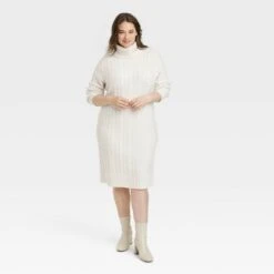 Women's Turtleneck Long Sleeve Cozy Sweater Dress - A New Day™ -women fashion GUEST 1542ddc5 cb08 470c 908d d68d2fc9faf4