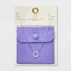 Silver Plated Cubic Zirconia Initial Pendant Necklace - A New Day™ Silver -women fashion GUEST 1565668e aa1e 4a83 9cbf 5aaa13102756