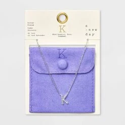 Silver Plated Cubic Zirconia Initial Pendant Necklace - A New Day™ Silver -women fashion GUEST 1901f432 76c0 499a aefb e39b9edd7536