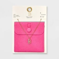 Gold Dipped Cubic Zirconia Initial Pendant Necklace - A New Day™ Gold -women fashion GUEST 19e852ee 9c39 442b 9d74 d63909e68af1