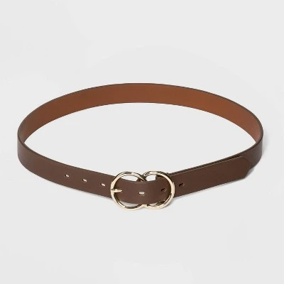 Women's Double Buckle Belt - A New Day™ Brown 4 Women's Double Buckle Belt - A New Day™ Brown - Image 2