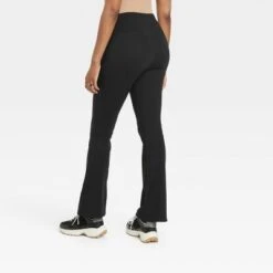 Women's Crossover V-Waistband Flare Leggings - A New Day⢠Black