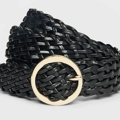 Women's Oval Center Bar Buckle Belt - A New Day™ Black 4 Women's Oval Center Bar Buckle Belt - A New Day™ Black - Image 2