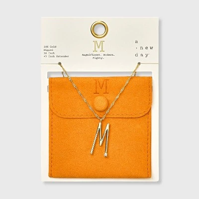 Gold Dipped Scattered Cubic Zirconia Initial Pendant Necklace - A New Day™ Gold 18 Gold Dipped Scattered Cubic Zirconia Initial Pendant Necklace - A New Day™ Gold - Image 16
