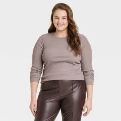 Women's Long Sleeve Slim Fit Crewneck T-Shirt - A New Day™ -women fashion GUEST 362d8c8c d137 458a 9b62 e01367367257