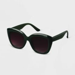 Women's Oversized Cateye Sunglasses - A New Day™ Green