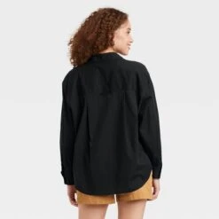 Women's Long Sleeve Oversized Button-Down Boyfriend Shirt - A New Dayā¢