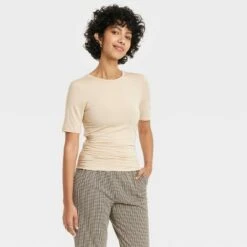 Women's Elbow Sleeve Slim Fit Crew Neck T-Shirt - A New Day™ -women fashion GUEST 3cb28267 7fd0 4282 88e1 a1b72681be7b