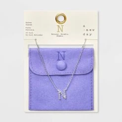 Silver Plated Cubic Zirconia Initial Pendant Necklace - A New Day™ Silver -women fashion GUEST 3e9612a2 1489 4b5f bd32 6d0c5eca5541