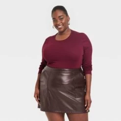 Women's Long Sleeve Slim Fit Crewneck T-Shirt - A New Day™ -women fashion GUEST 4107d59f 541d 40f1 ab87 dfcd02eeebe1