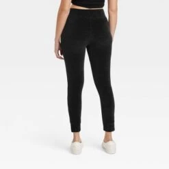 Women's Chenille Drawstring Leggings With Ribbed Waistband And Cuffs - A New Dayā¢