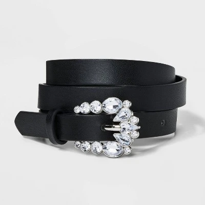 Women's Gemstone Skinny Belt - A New Day™ Black 5 Women's Gemstone Skinny Belt - A New Day™ Black - Image 3