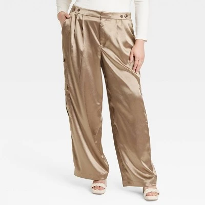 Women's High-Rise Satin Cargo Pants - A New Day™ 6 Women's High-Rise Satin Cargo Pants - A New Day™ - Image 4