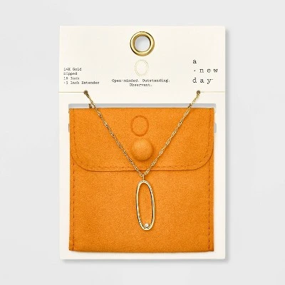 Gold Dipped Scattered Cubic Zirconia Initial Pendant Necklace - A New Day™ Gold 20 Gold Dipped Scattered Cubic Zirconia Initial Pendant Necklace - A New Day™ Gold - Image 18