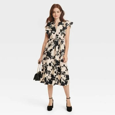 Women's Flutter Short Sleeve Midi Dress - A New Day™ 4 Women's Flutter Short Sleeve Midi Dress - A New Day™ - Image 2