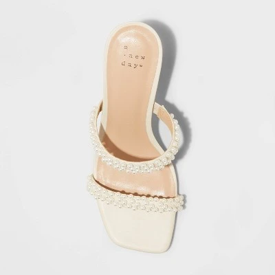 Women's Audra Mule Heels - A New Day™ Cream 4 Women's Audra Mule Heels - A New Day™ Cream - Image 2