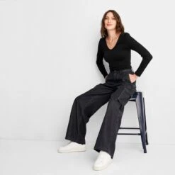 Women's Long Sleeve Slim Fit Reversible Seamless T-Shirt - A New Day™ 11 Women's Long Sleeve Slim Fit Reversible Seamless T-Shirt - A New Day™ -women fashion GUEST 581b5149 9373 45ce 889a 3094b133dd5f