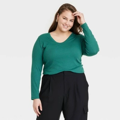 Women's Long Sleeve V-Neck T-Shirt - A New Day™ 11 Women's Long Sleeve V-Neck T-Shirt - A New Day™ - Image 9