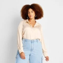 Women's Long Sleeve Button-Front Shirt - A New Day™ 18 Women's Long Sleeve Button-Front Shirt - A New Day™ -women fashion GUEST 61d17851 9aaa 4964 bd5d b758a99c0de3