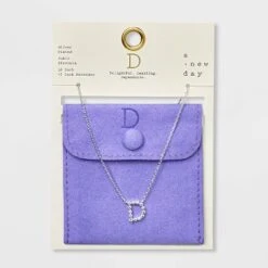 Silver Plated Cubic Zirconia Initial Pendant Necklace - A New Day™ Silver -women fashion GUEST 631faa6d 8a76 41ed bb3d fa03f5cd1ab5