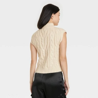 Women's Crewneck Cropped Sweater Vest - A New Day™ 3 Women's Crewneck Cropped Sweater Vest - A New Day™