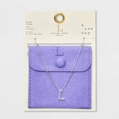 Silver Plated Cubic Zirconia Initial Pendant Necklace - A New Day™ Silver -women fashion GUEST 671ab612 3c66 4117 9da2 371fec20510f