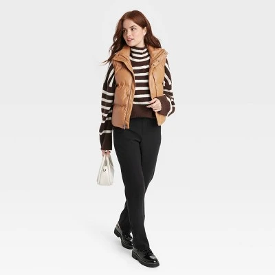 Women's Faux Leather Puffer Vest - A New Day™ 4 Women's Faux Leather Puffer Vest - A New Day™ - Image 2
