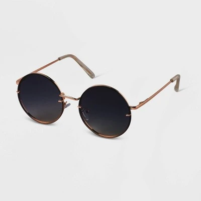 Women's Oversized Metal Round Sunglasses - A New Day™ Gold 3 Women's Oversized Metal Round Sunglasses - A New Day™ Gold