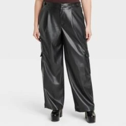 Women's High-Rise Straight Faux Leather Cargo Pants - A New Day™ Black 9 Women's High-Rise Straight Faux Leather Cargo Pants - A New Day™ Black -women fashion GUEST 6d11f9b6 2377 4cc1 9a62 8768c917cc4d