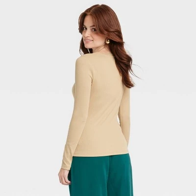 Women's Long Sleeve V-Neck T-Shirt - A New Day™ 3 Women's Long Sleeve V-Neck T-Shirt - A New Day™