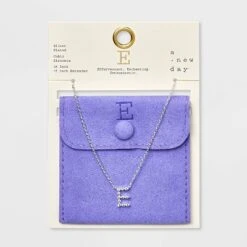 Silver Plated Cubic Zirconia Initial Pendant Necklace - A New Day™ Silver -women fashion GUEST 72d1dbe8 35e3 45da 9551 832644731113