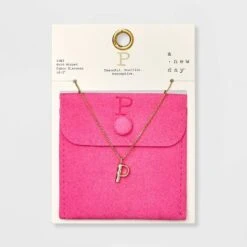 Gold Dipped Cubic Zirconia Initial Pendant Necklace - A New Day™ Gold -women fashion GUEST 75102e0f 763b 451c 869e bdfca5a6384f