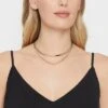 14K Gold Plated Duo Herringbone Chain Necklace Set - A New Day™