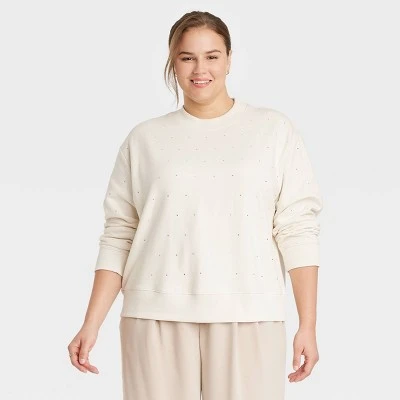 Women's Jeweled Pullover Sweatshirt - A New Day™ 8 Women's Jeweled Pullover Sweatshirt - A New Day™ - Image 6