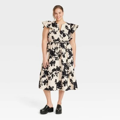 Women's Flutter Short Sleeve Midi Dress - A New Day™ 5 Women's Flutter Short Sleeve Midi Dress - A New Day™ - Image 3
