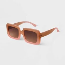 Women's Oversized Plastic Retro Rectangle Sunglasses - A New Day™