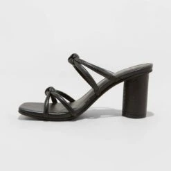 Women's Romy Knotted Heels - A New Day⢠Jet Black