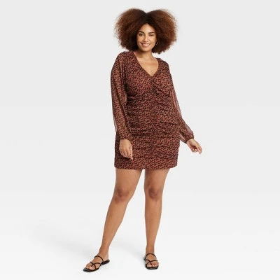 Women's Long Sleeve Ruched Front Bodycon Dress - A New Day™ 7 Women's Long Sleeve Ruched Front Bodycon Dress - A New Day™ - Image 5