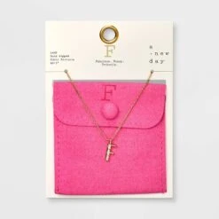 Gold Dipped Cubic Zirconia Initial Pendant Necklace - A New Day™ Gold -women fashion GUEST 929a37c4 6827 4447 a075 5fef99585635