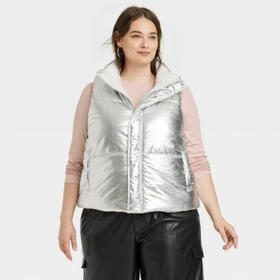 Women's Fur Lined Puffer Vest - A New Day™ 7 Women's Fur Lined Puffer Vest - A New Day™ - Image 5