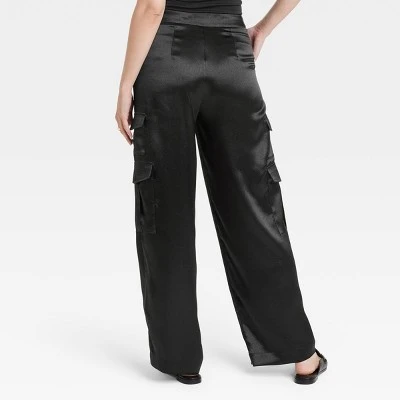 Women's High-Rise Satin Cargo Pants - A New Day™ 3 Women's High-Rise Satin Cargo Pants - A New Day™