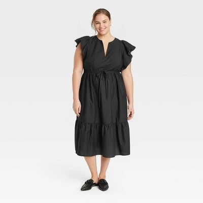 Women's Flutter Short Sleeve Midi Dress - A New Day™ 6 Women's Flutter Short Sleeve Midi Dress - A New Day™ - Image 4