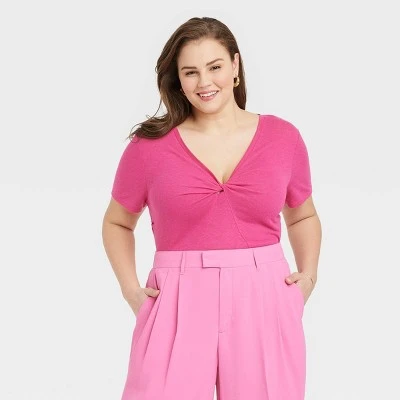 Women's Short Sleeve V-Neck Linen T-Shirt - A New Day™ 10 Women's Short Sleeve V-Neck Linen T-Shirt - A New Day™ - Image 8