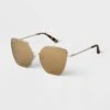 Women's Oversized Metal Square Sunglasses - A New Day™ Gold -women fashion GUEST a591ffa1 0b65 43fd be53 c07eeb1dd0e0