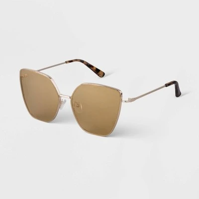Women's Oversized Metal Square Sunglasses - A New Day™ Gold 3 Women's Oversized Metal Square Sunglasses - A New Day™ Gold