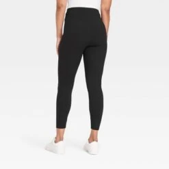Women's Crossover V-Waistband Leggings - A New Day⢠Black